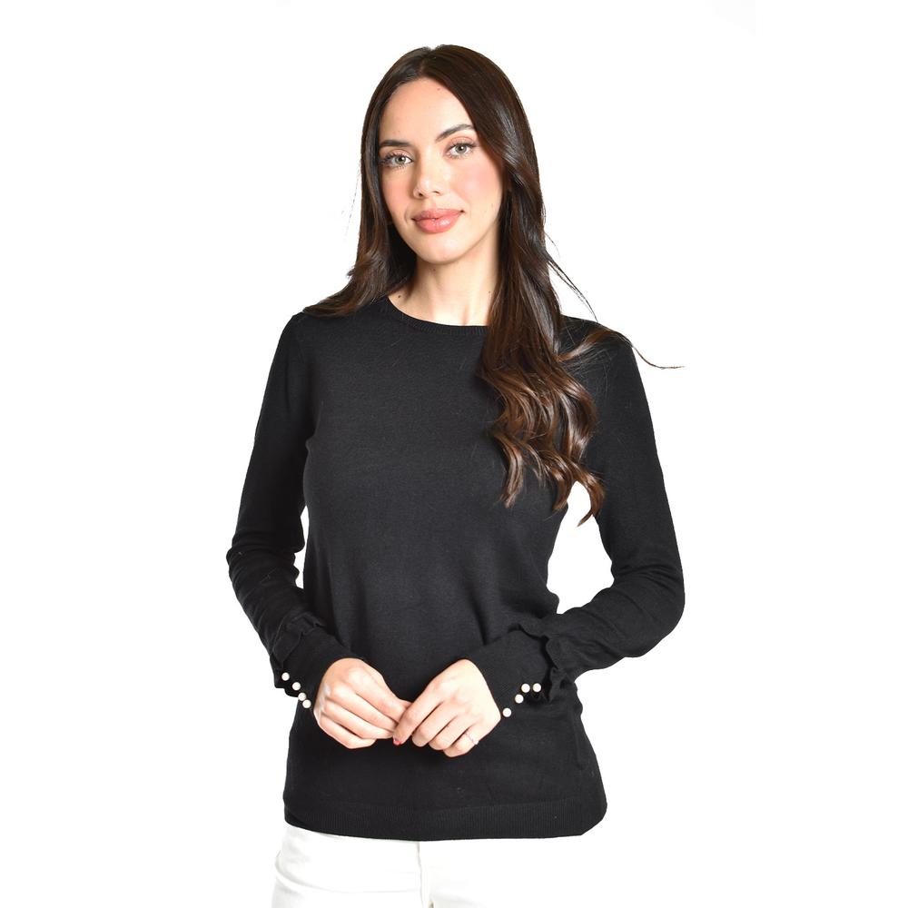 Foto 5 | Sueter Manga Con Perlas Roman Fashion /juvenil, 9258 (negro) Negro
