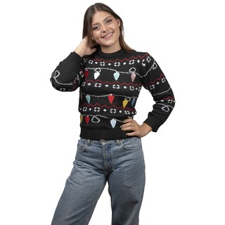 Foto 1 | Ugly Sweater Rev Suéter Navideño De Focos Navideños Color Negro Para Navidad