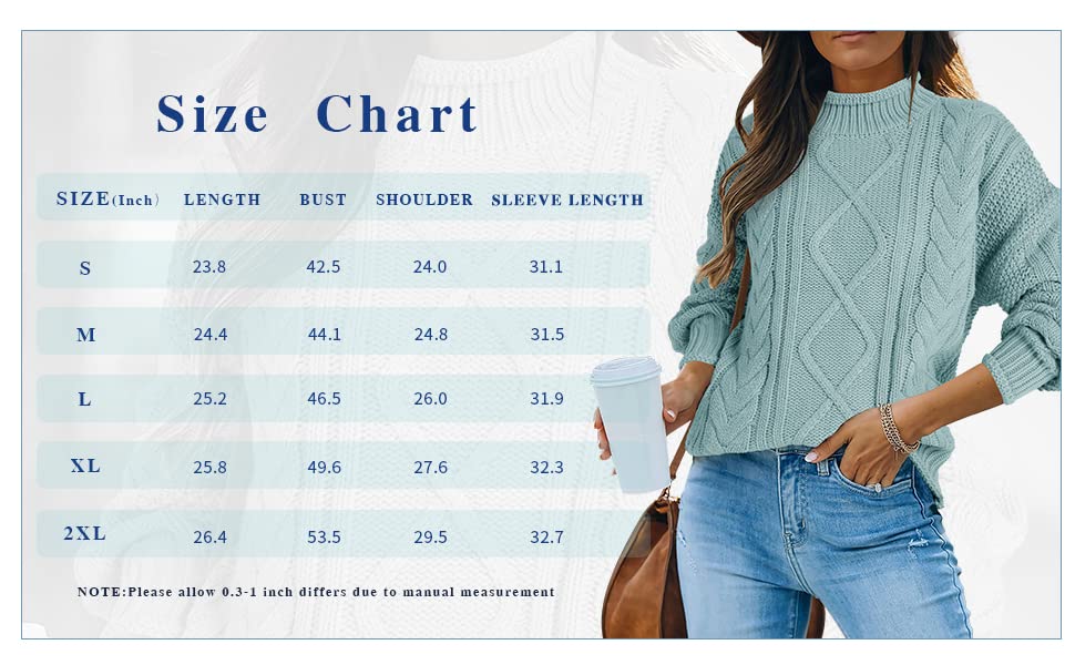 Foto 4 | Jersey Saodimallsu De Cuello Alto De Punto Trenzado Para Mujer De Gran Tamaño - Venta Internacional.