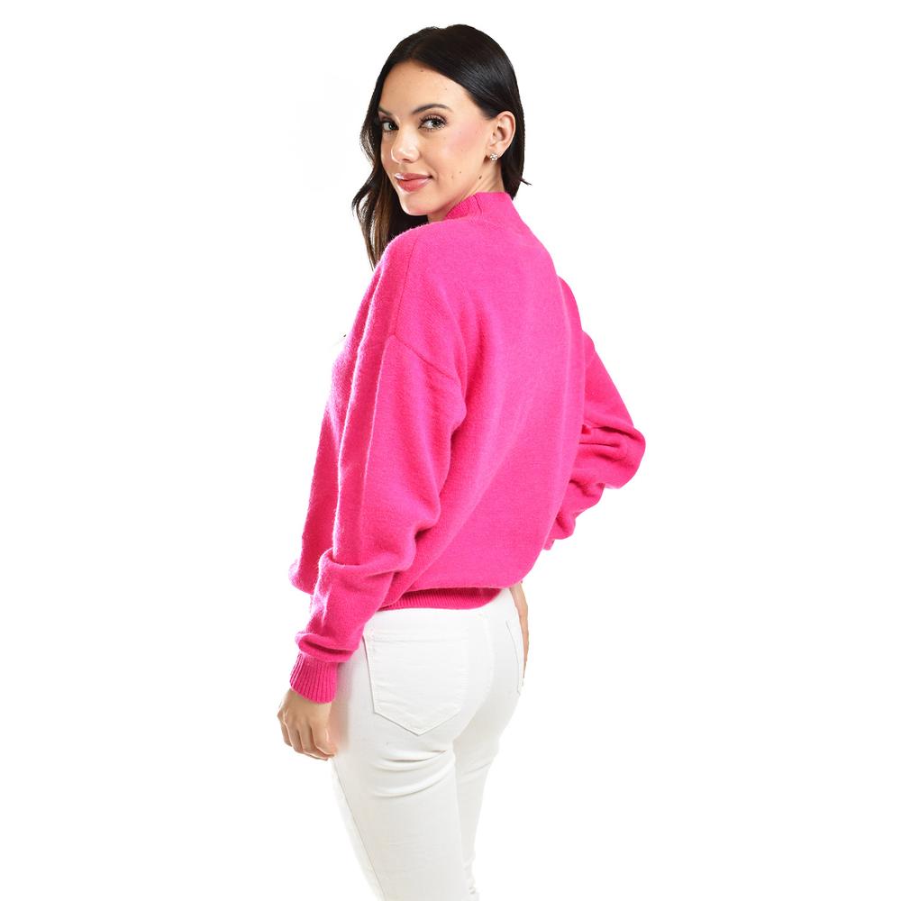 Foto 4 pulgar | Sueter De Cuello Redondo Roman Fashion / Juvenil, 4006 (fiusha) Fucsia