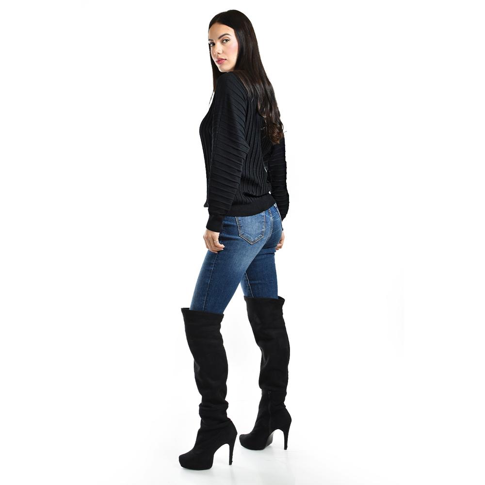 Foto 4 pulgar | Sueter Con Relieve A Rayas Roman Fashion /juvenil, 4002 (negro) Negro
