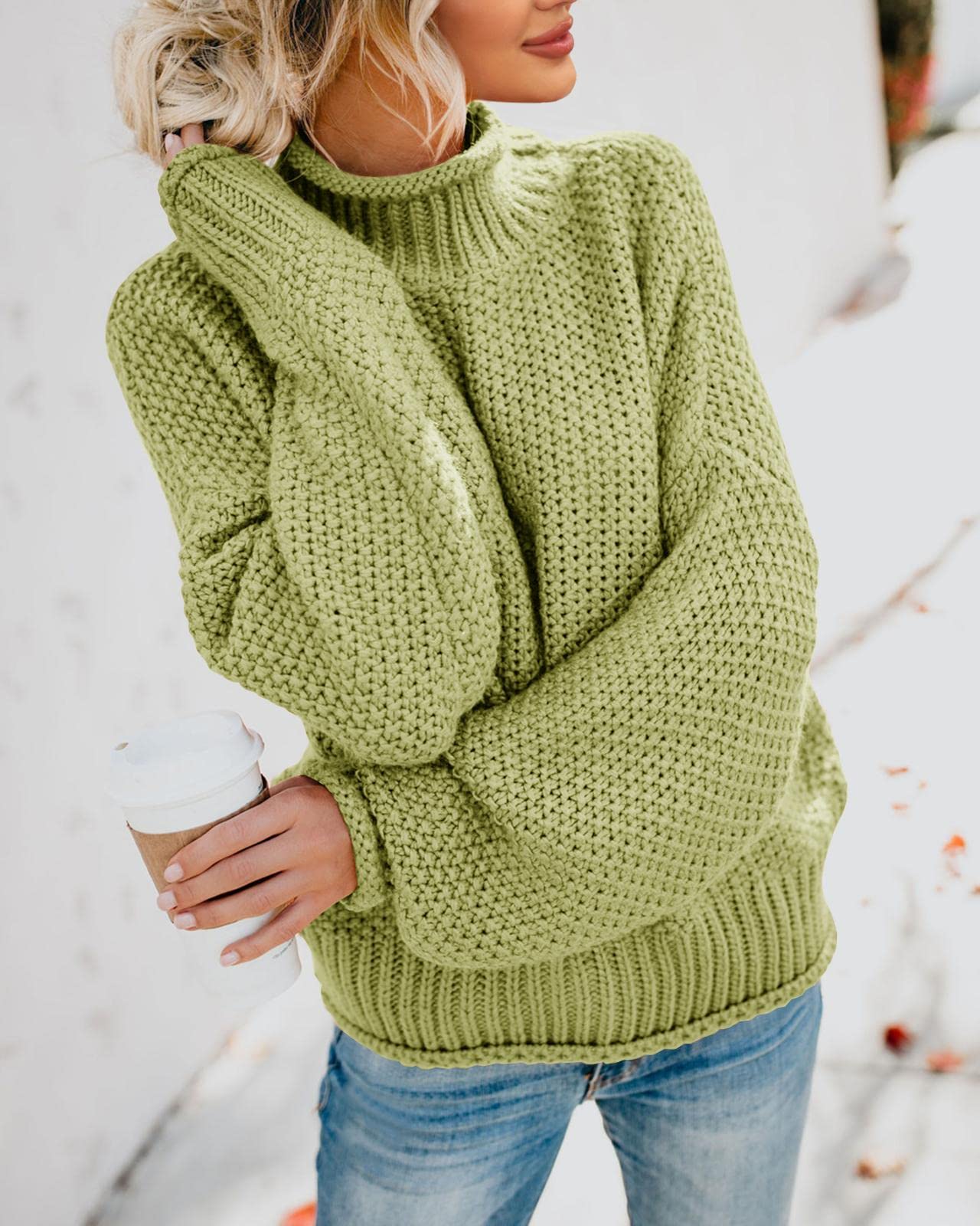 Foto 5 pulgar | Suéter Saodimallsu De Cuello Alto De Gran Tamaño Para Mujer De Invierno Cálido - Venta Internacional.