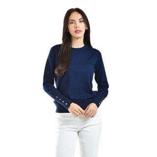 Foto 1 | Sueter De Manga Con Botones Roman Fashion /juvenil, 4001 (azul Marino) Azul Marino