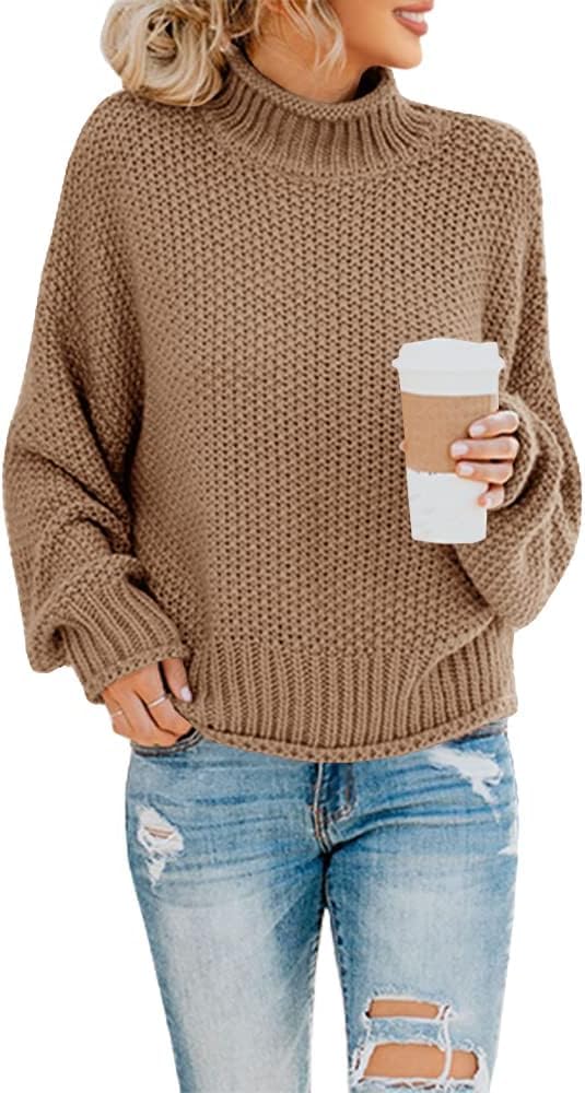 Foto 2 pulgar | Jersey Saodimallsu De Cuello Alto De Punto Grueso De Gran Tamaño Para Mujer - Venta Internacional.