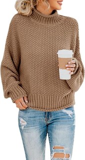 Foto 1 | Jersey Saodimallsu De Cuello Alto De Punto Grueso De Gran Tamaño Para Mujer - Venta Internacional.