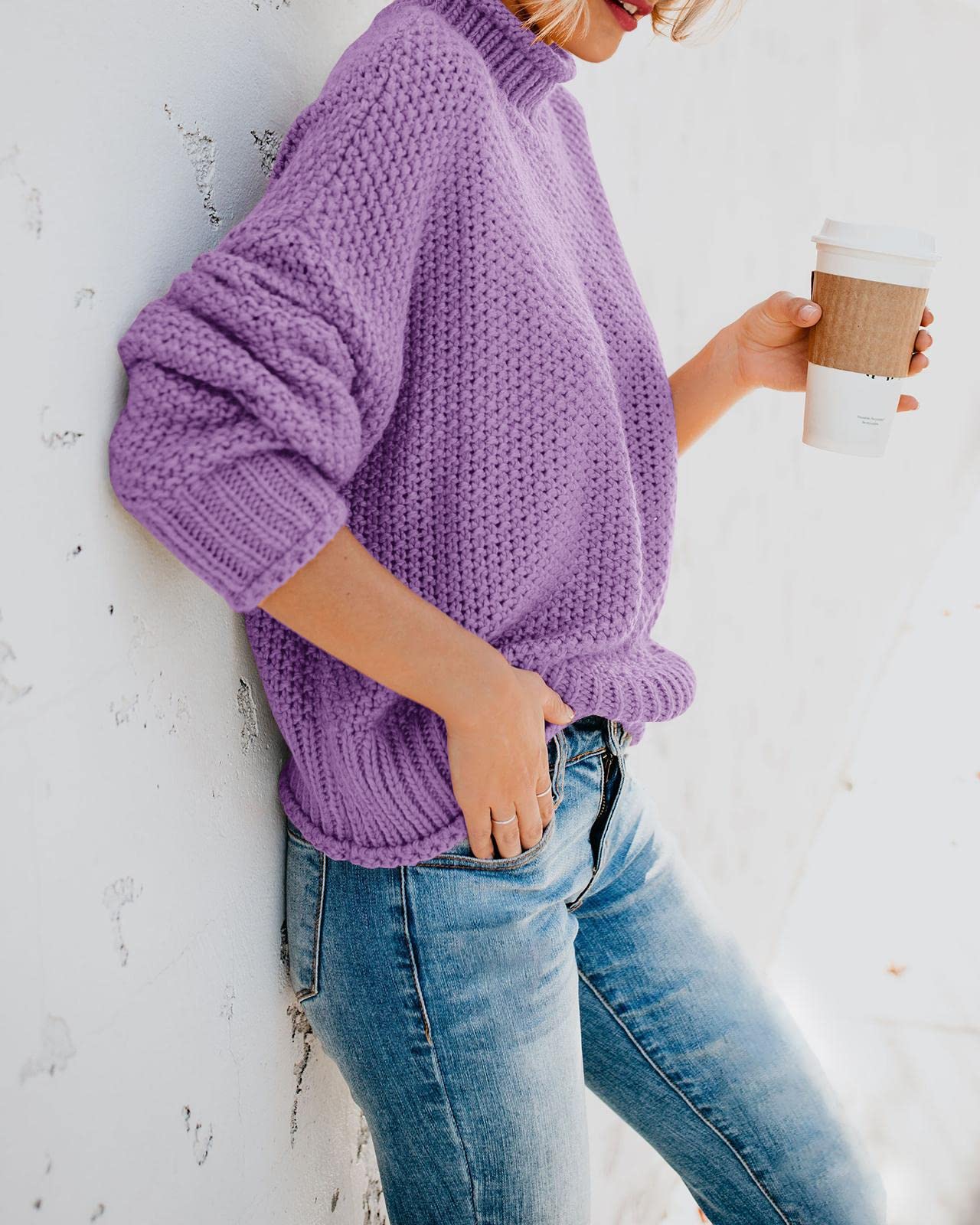 Foto 4 pulgar | Suéter Saodimallsu De Cuello Alto De Gran Tamaño Para Mujer De Invierno Cálido - Venta Internacional.