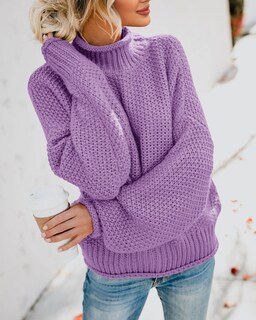 Foto 4 | Suéter Saodimallsu De Cuello Alto De Gran Tamaño Para Mujer De Invierno Cálido - Venta Internacional.