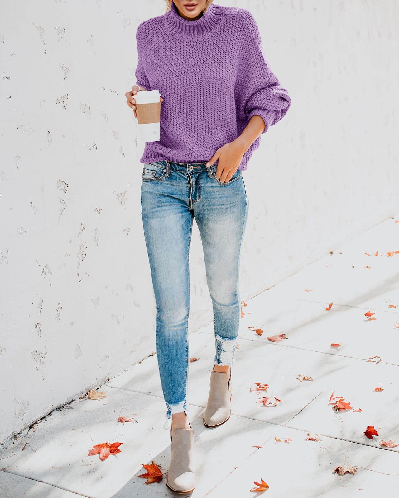 Foto 6 pulgar | Suéter Saodimallsu De Cuello Alto De Gran Tamaño Para Mujer De Invierno Cálido - Venta Internacional.