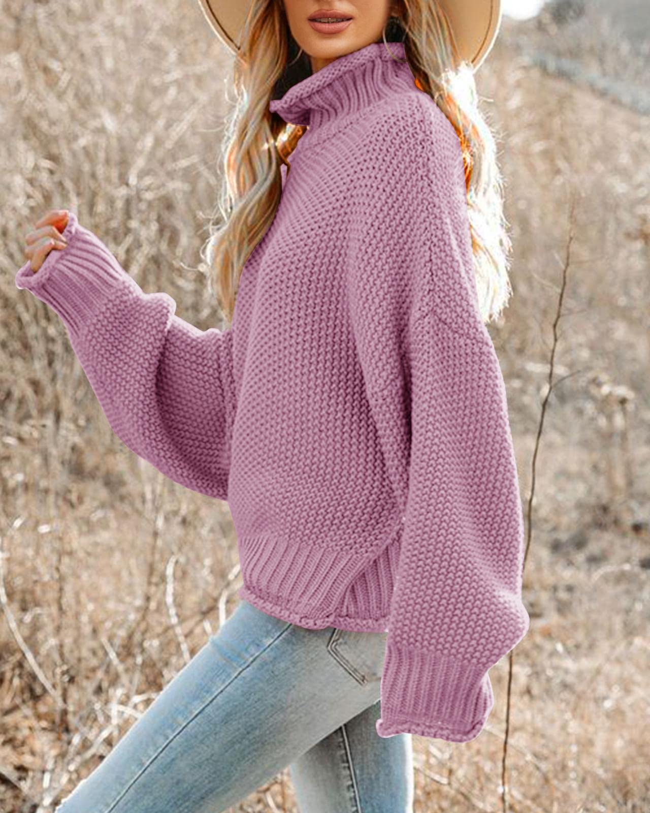 Foto 2 | Jersey Saodimallsu De Cuello Alto De Punto Extragrande De Manga Larga Para Mujer - Venta Internacional.