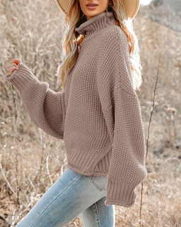 Foto 2 | Suéter Saodimallsu De Cuello Alto De Gran Tamaño Para Mujer De Invierno Cálido - Venta Internacional.