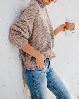 Foto 3 | Suéter Saodimallsu De Cuello Alto De Gran Tamaño Para Mujer De Invierno Cálido - Venta Internacional.