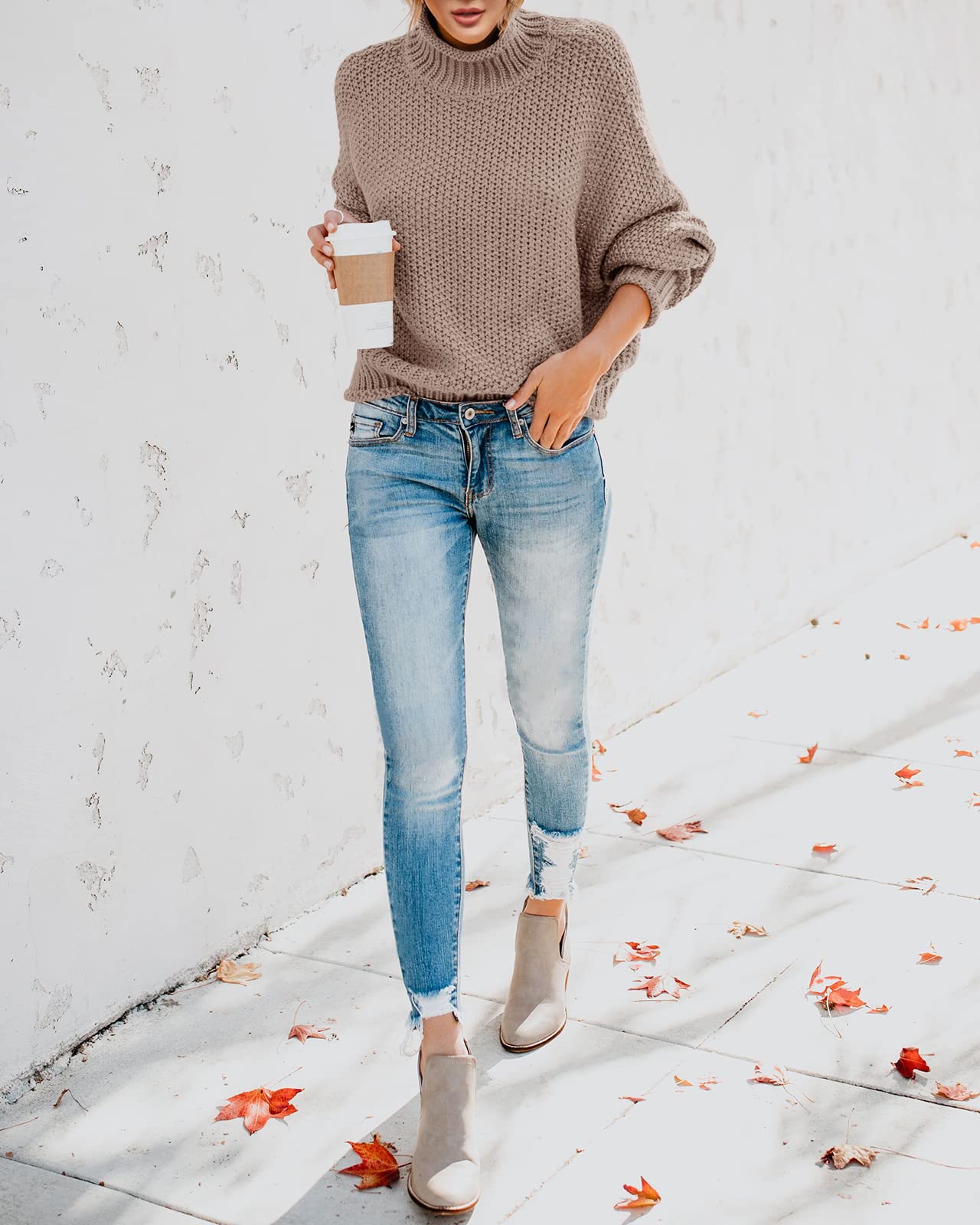 Foto 6 pulgar | Suéter Saodimallsu De Cuello Alto De Gran Tamaño Para Mujer De Invierno Cálido - Venta Internacional.