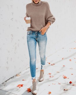 Foto 5 | Suéter Saodimallsu De Cuello Alto De Gran Tamaño Para Mujer De Invierno Cálido - Venta Internacional.