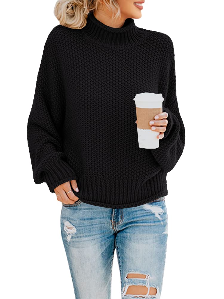 Jersey Saodimallsu De Cuello Alto De Punto Extragrande Negro Xxl Para Mujer - Venta Internacional.