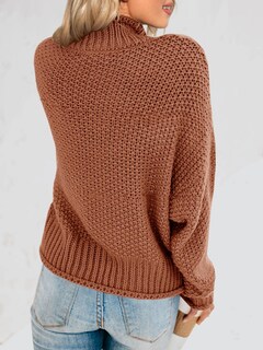 Foto 6 | Jersey Saodimallsu De Cuello Alto De Gran Tamaño Marrón Para Mujer - Venta Internacional.