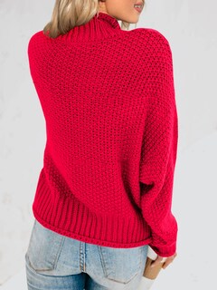 Foto 6 | Jersey Saodimallsu De Cuello Alto De Punto Extragrande Con Alas De Murciélago Rojo - Venta Internacional.