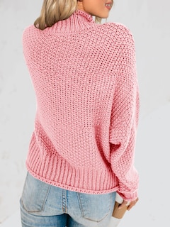 Foto 6 | Jersey Saodimallsu De Cuello Alto De Punto Rosa Extragrande Para Mujer - Venta Internacional.