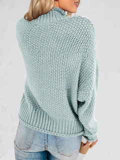 Foto 6 | Jersey Saodimallsu De Cuello Alto De Punto Verde Extragrande Para Mujer - Venta Internacional.