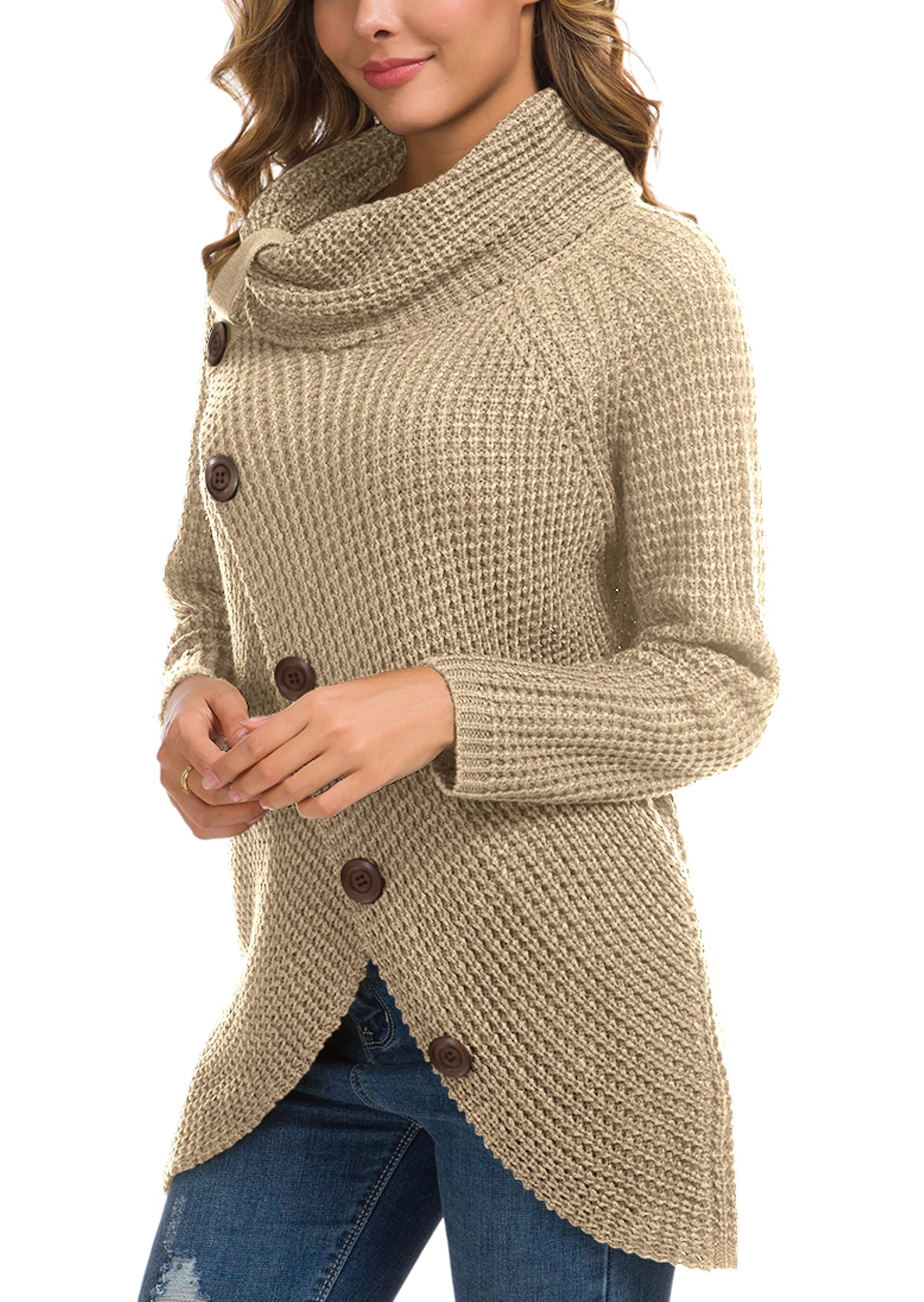 Foto 6 pulgar | Jersey Grecerelle Para Mujer, Cuello Alto, Punto Grueso, Color Caqui, 2xl - Venta Internacional.