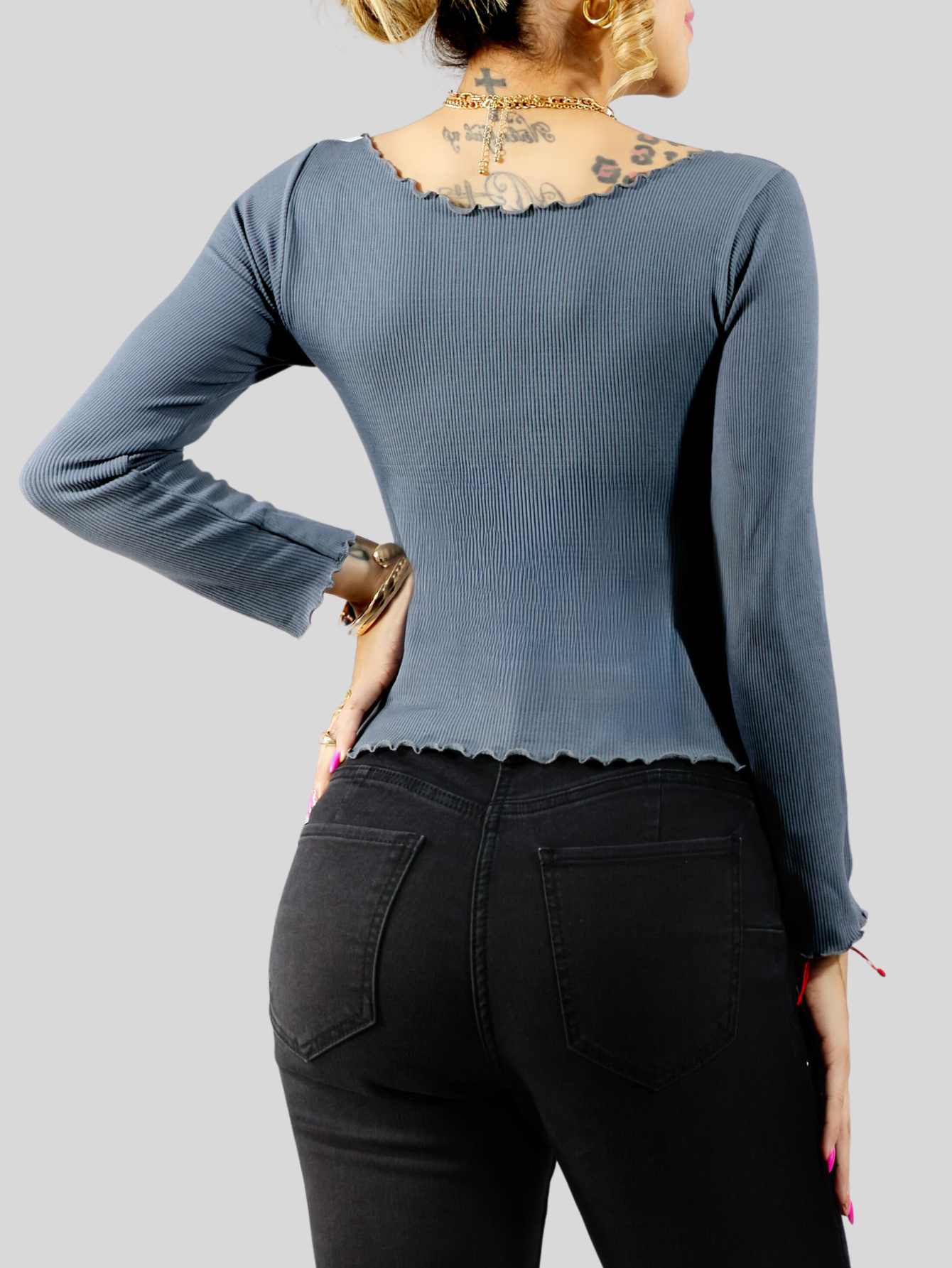 Foto 6 | Set De 2 Sueter De Mujer Manga Larga Sueteres Suet-1014 Variedad De Colores Botón Sweater