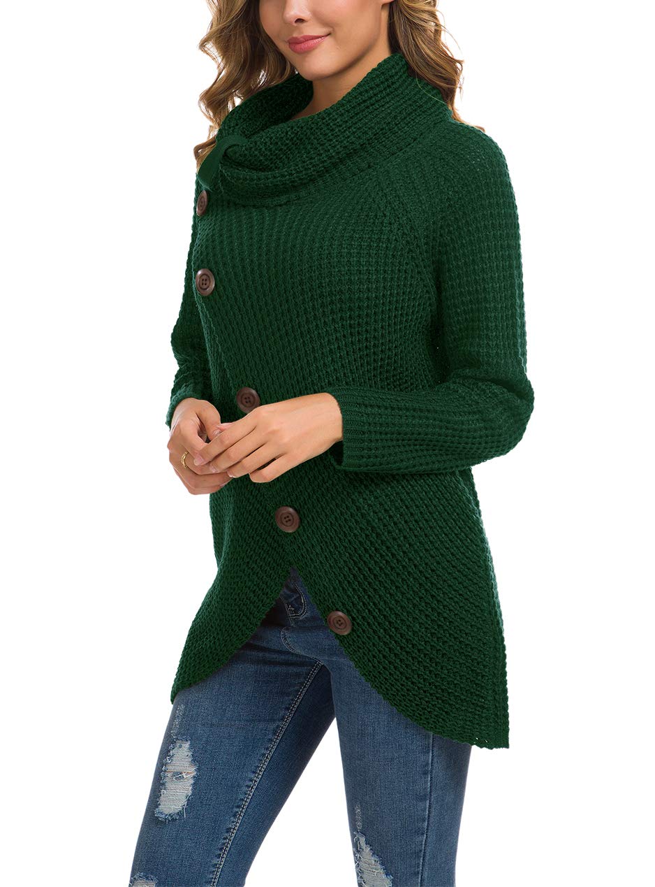 Foto 4 pulgar | Jersey Grecerelle De Cuello Alto Para Mujer, Grueso, Verde Oscuro, Talla M - Venta Internacional.