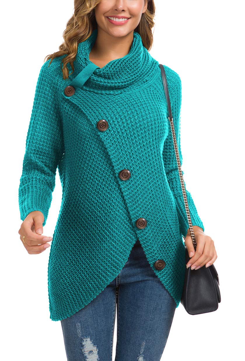 Foto 3 pulgar | Jersey Grecerelle Para Mujer, Cuello Alto, Grueso, Azul, 2xl - Venta Internacional.