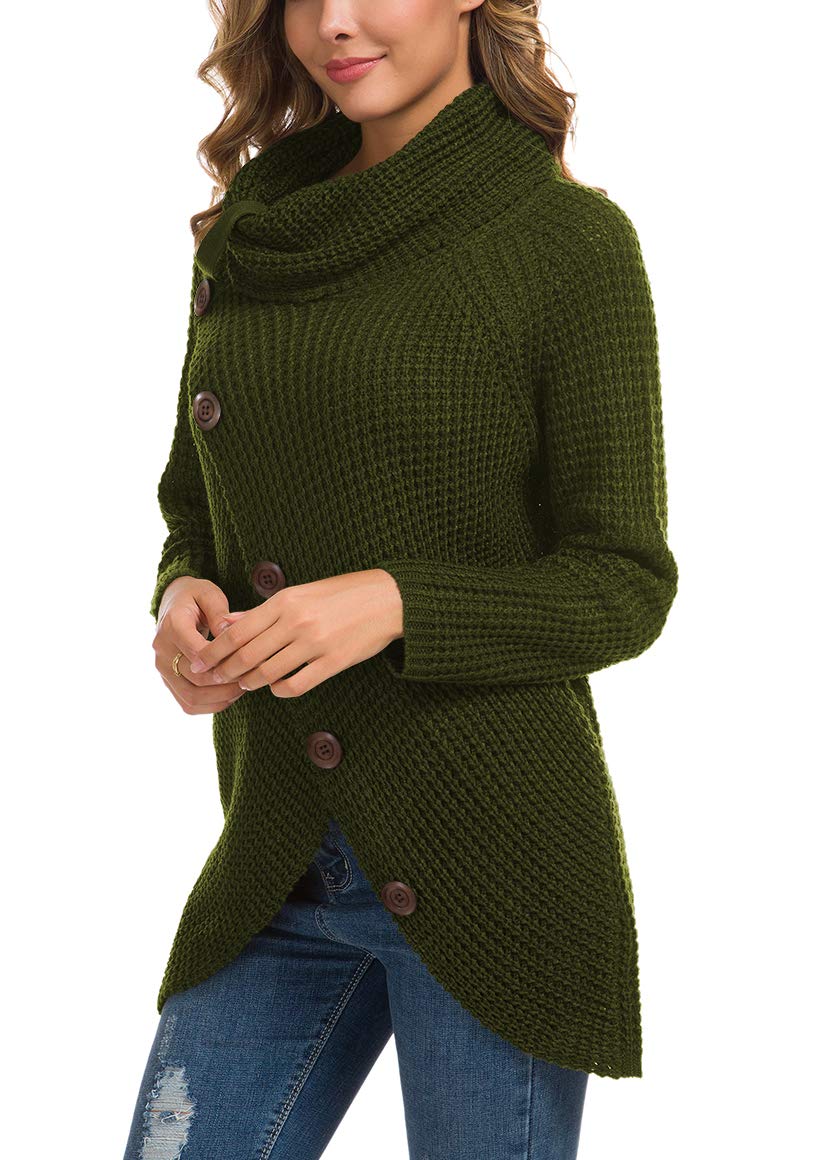 Foto 4 pulgar | Jersey Grecerelle Para Mujer, Cuello Alto, Grueso, Verde Militar - Venta Internacional.