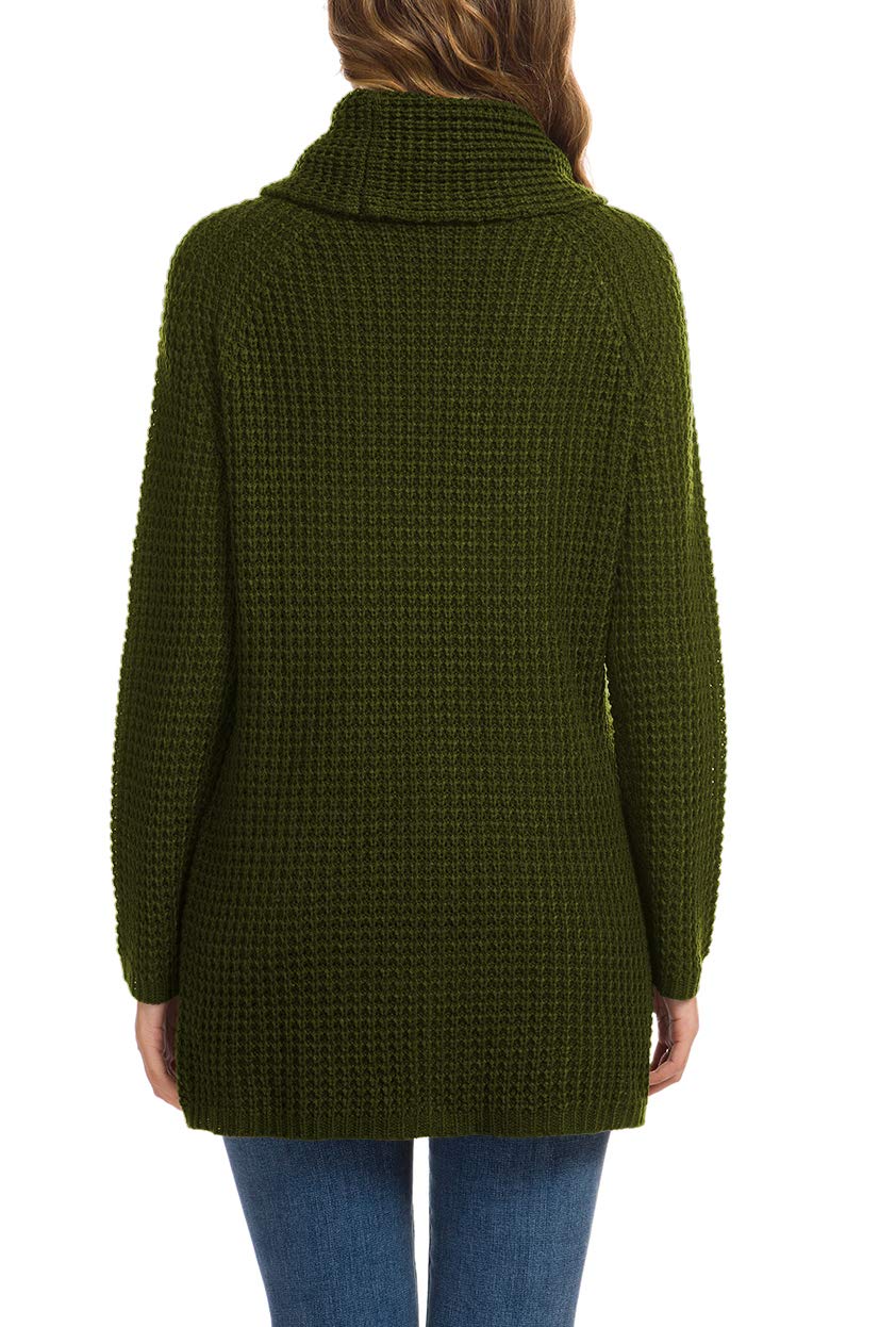 Foto 5 pulgar | Jersey Grecerelle Para Mujer, Cuello Alto, Grueso, Verde Militar - Venta Internacional.