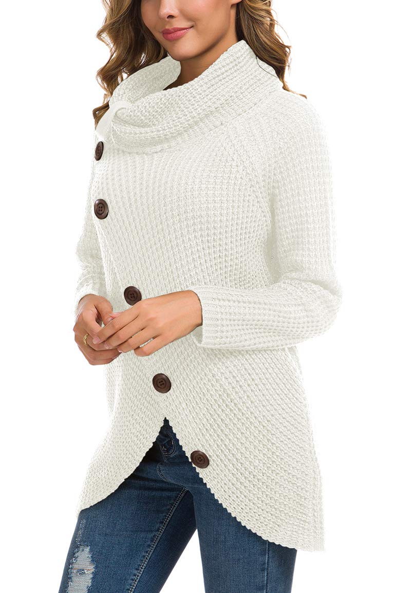 Foto 4 pulgar | Jersey Grecerelle Para Mujer, Cuello Alto, Punto Grueso, Color Blanco S - Venta Internacional.