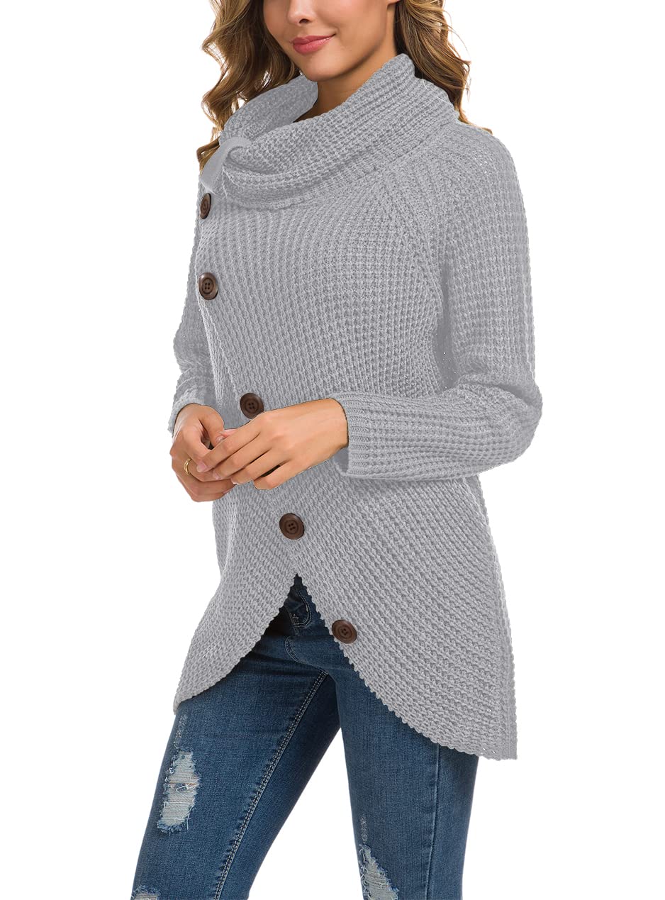 Foto 4 pulgar | Jersey Grecerelle Para Mujer, Cuello Alto, Grueso, Gris - Venta Internacional.