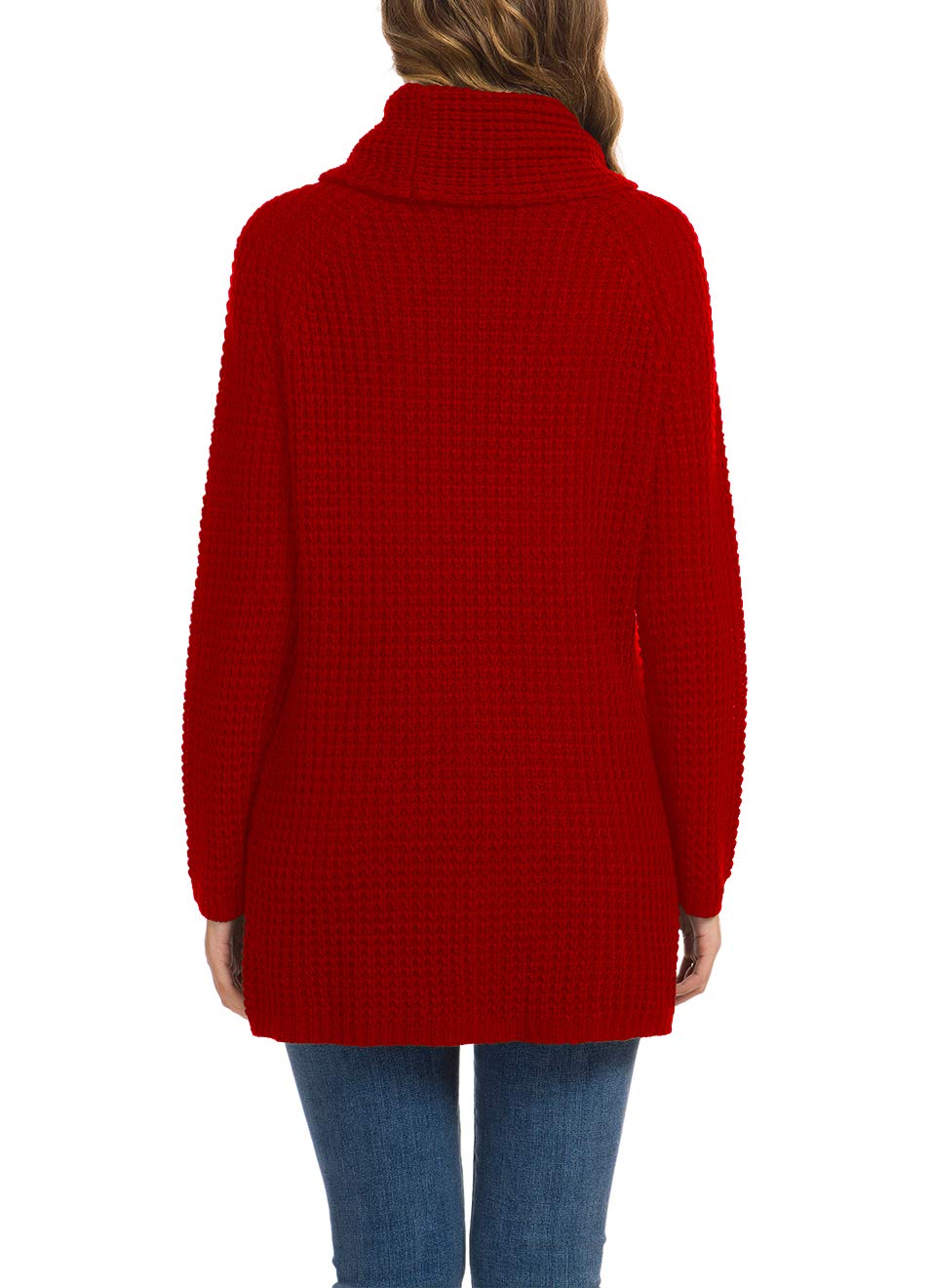 Foto 5 pulgar | Jersey Grecerelle Para Mujer, Cuello Alto, Rojo, Talla L - Venta Internacional.