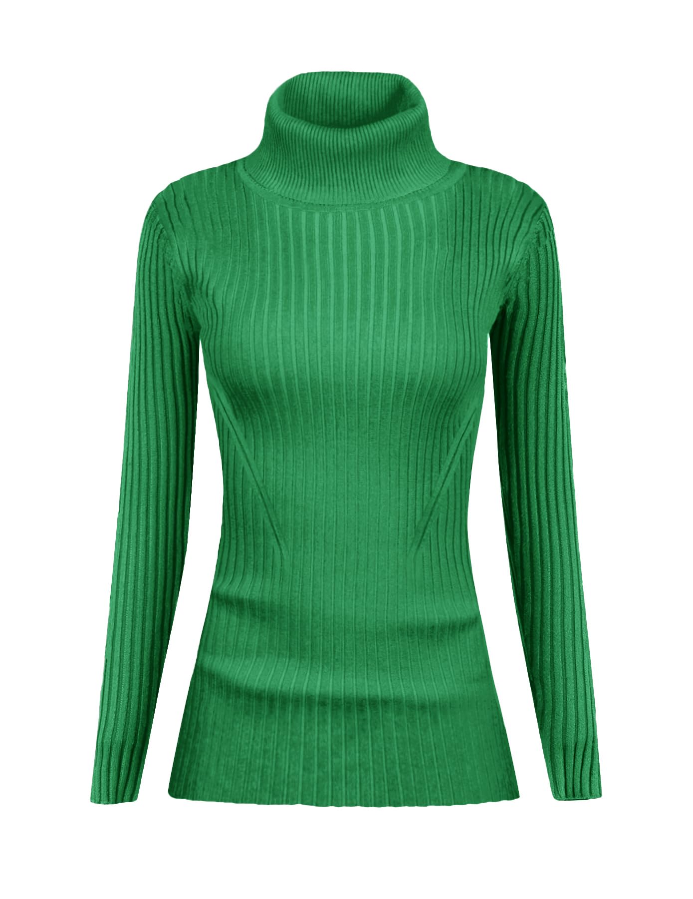 Jersey V28 De Punto Elástico Con Cuello Alto Para Mujer, Color Verde Bosque - Venta Internacional.