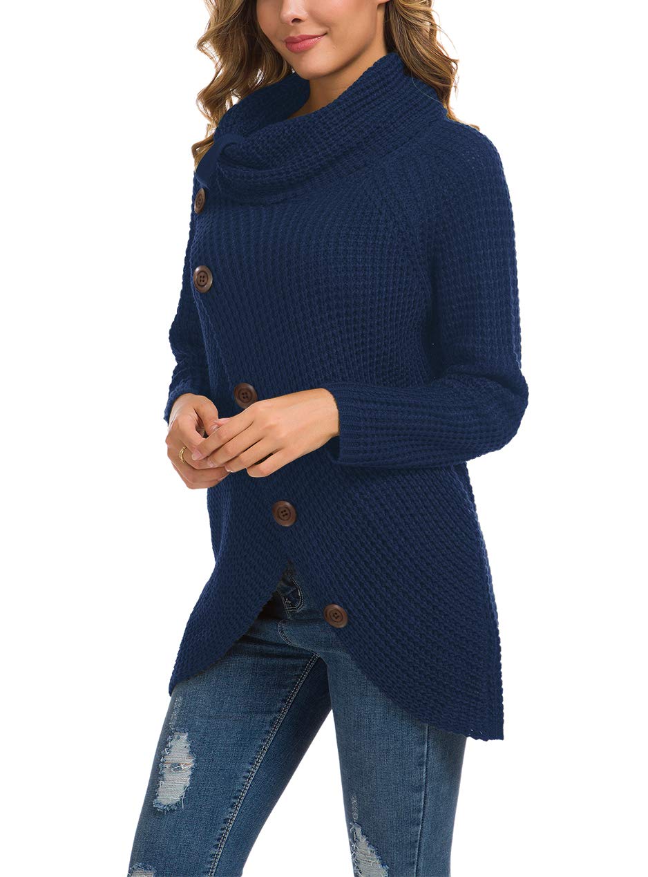 Foto 4 pulgar | Jersey Grecerelle Para Mujer, Cuello Alto, Grueso, Azul Marino - Venta Internacional.