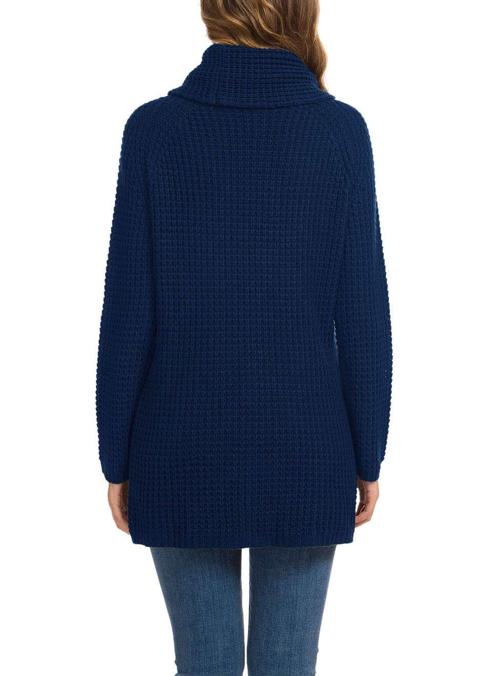 Foto 5 pulgar | Jersey Grecerelle Para Mujer, Cuello Alto, Grueso, Azul Marino - Venta Internacional.