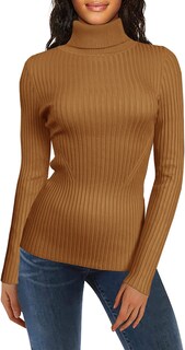 Foto 1 | Jersey V28 De Manga Larga De Punto Con Cuello Alto Elástico Para Mujer - Venta Internacional.