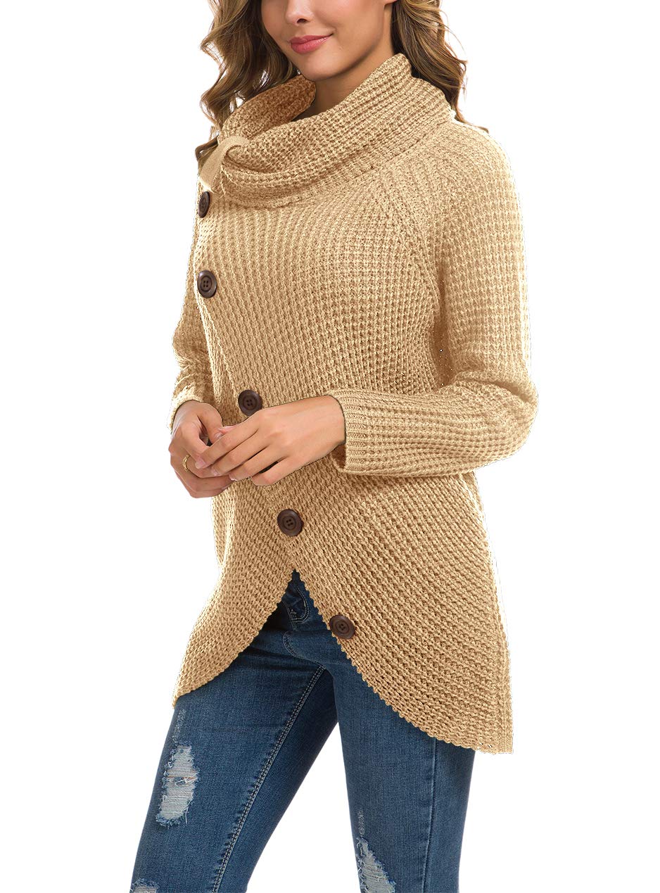 Foto 2 | Jersey Grecerelle Para Mujer, Cuello Alto, Grueso, Beige, Xl - Venta Internacional.