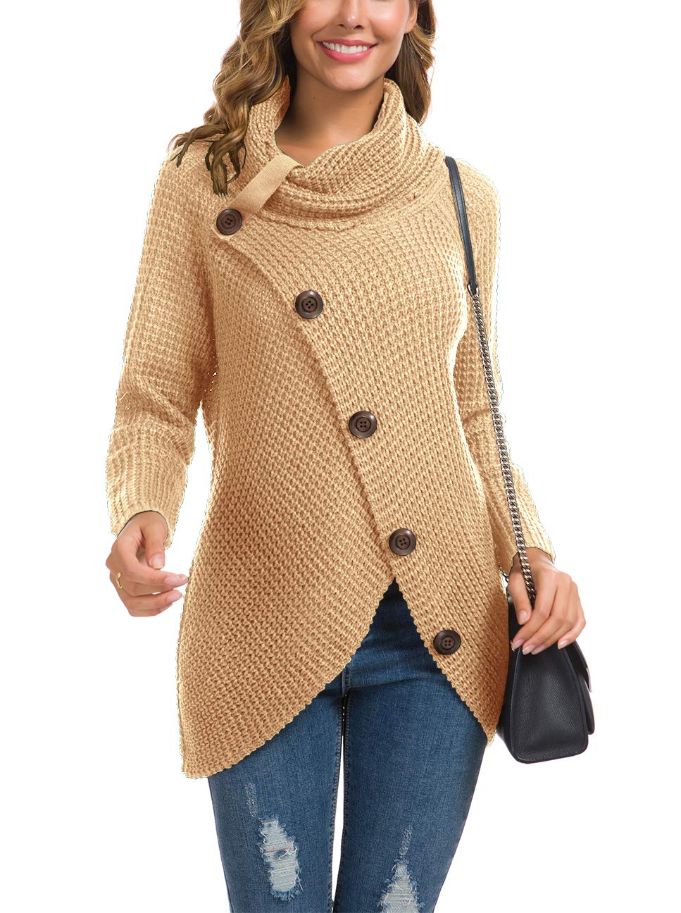 Foto 4 pulgar | Jersey Grecerelle Para Mujer, Cuello Alto, Grueso, Beige, Xl - Venta Internacional.