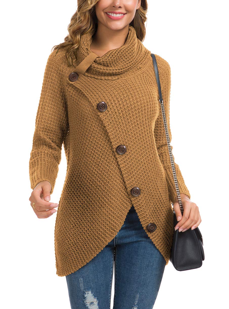 Foto 3 pulgar | Jersey Grecerelle Para Mujer, Cuello Alto, Grueso, Color Canela Claro - Venta Internacional.