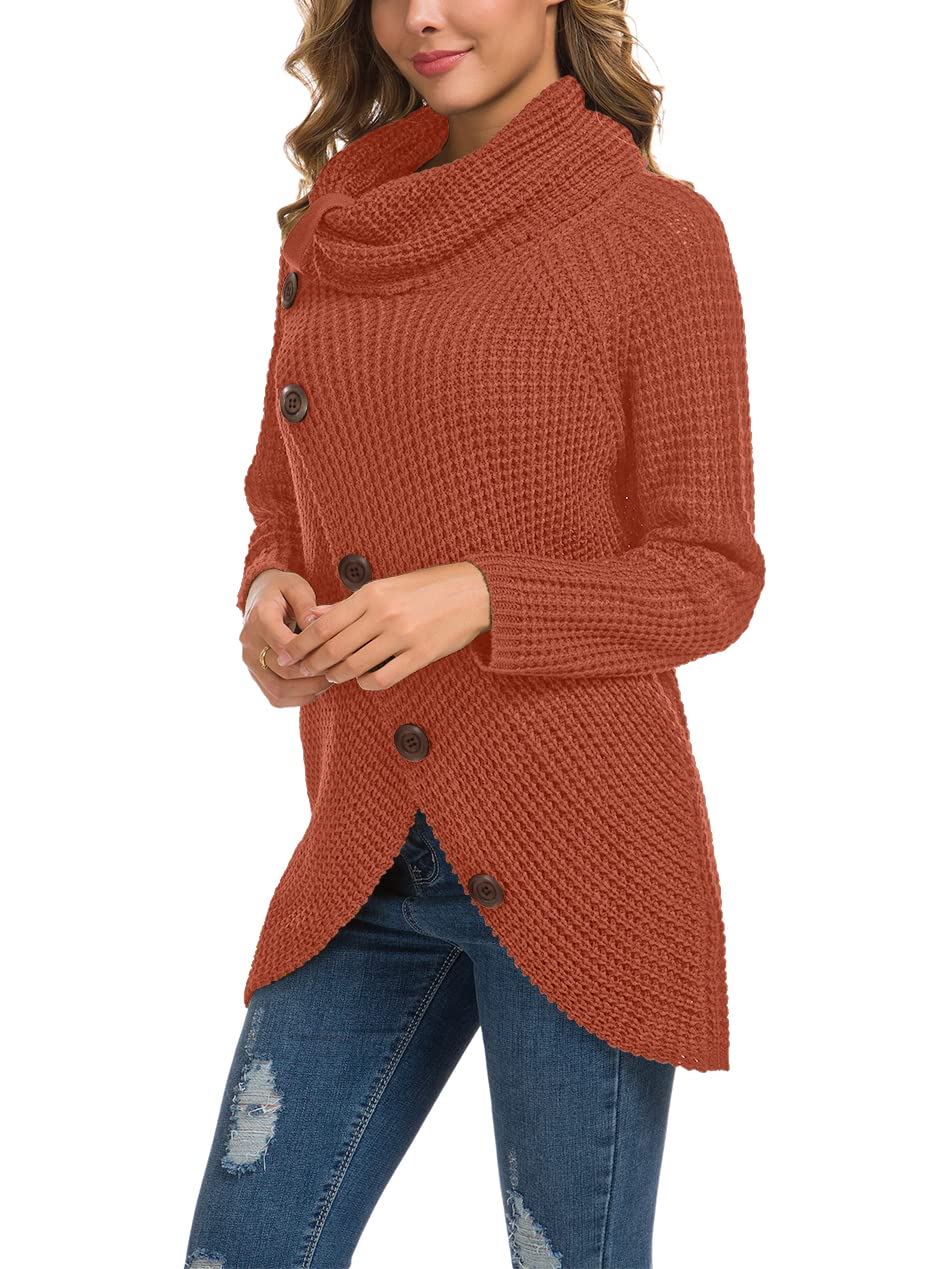 Foto 4 pulgar | Jersey Grecerelle Para Mujer, Cuello Alto, Grueso, Naranja Y Rojo - Venta Internacional.