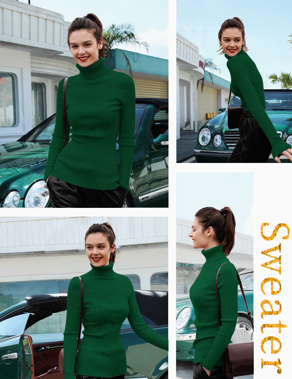 Foto 4 | Jersey V28 Para Mujer, Elástico, Cuello Alto, Punto, Color Verde, 2xl - Venta Internacional.