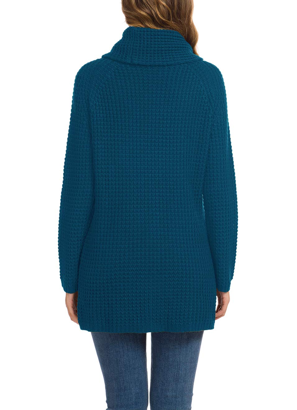 Foto 5 pulgar | Jersey Grecerelle De Cuello Alto Para Mujer, Azul Grueso, Talla M - Venta Internacional.