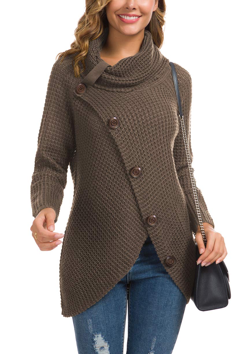 Foto 2 | Jersey Grecerelle De Cuello Alto Para Mujer, Grueso, Color Caqui Oscuro - Venta Internacional.