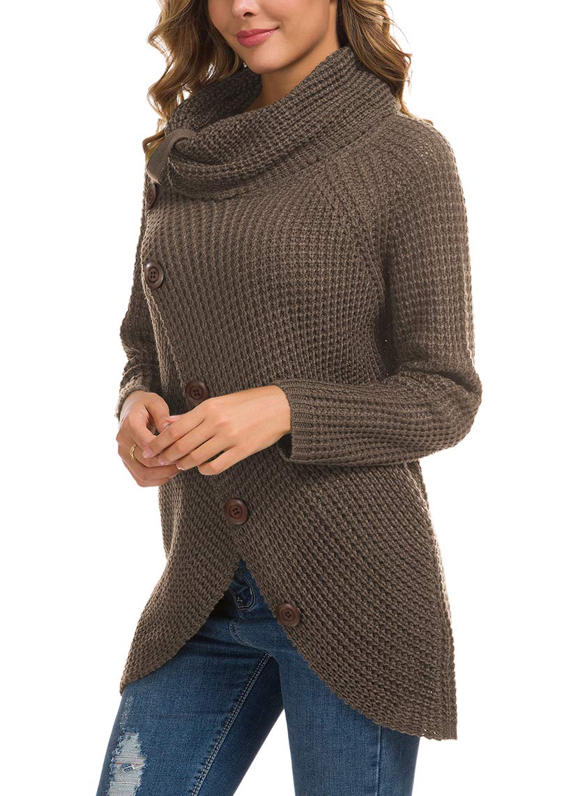 Foto 4 pulgar | Jersey Grecerelle De Cuello Alto Para Mujer, Grueso, Color Caqui Oscuro - Venta Internacional.