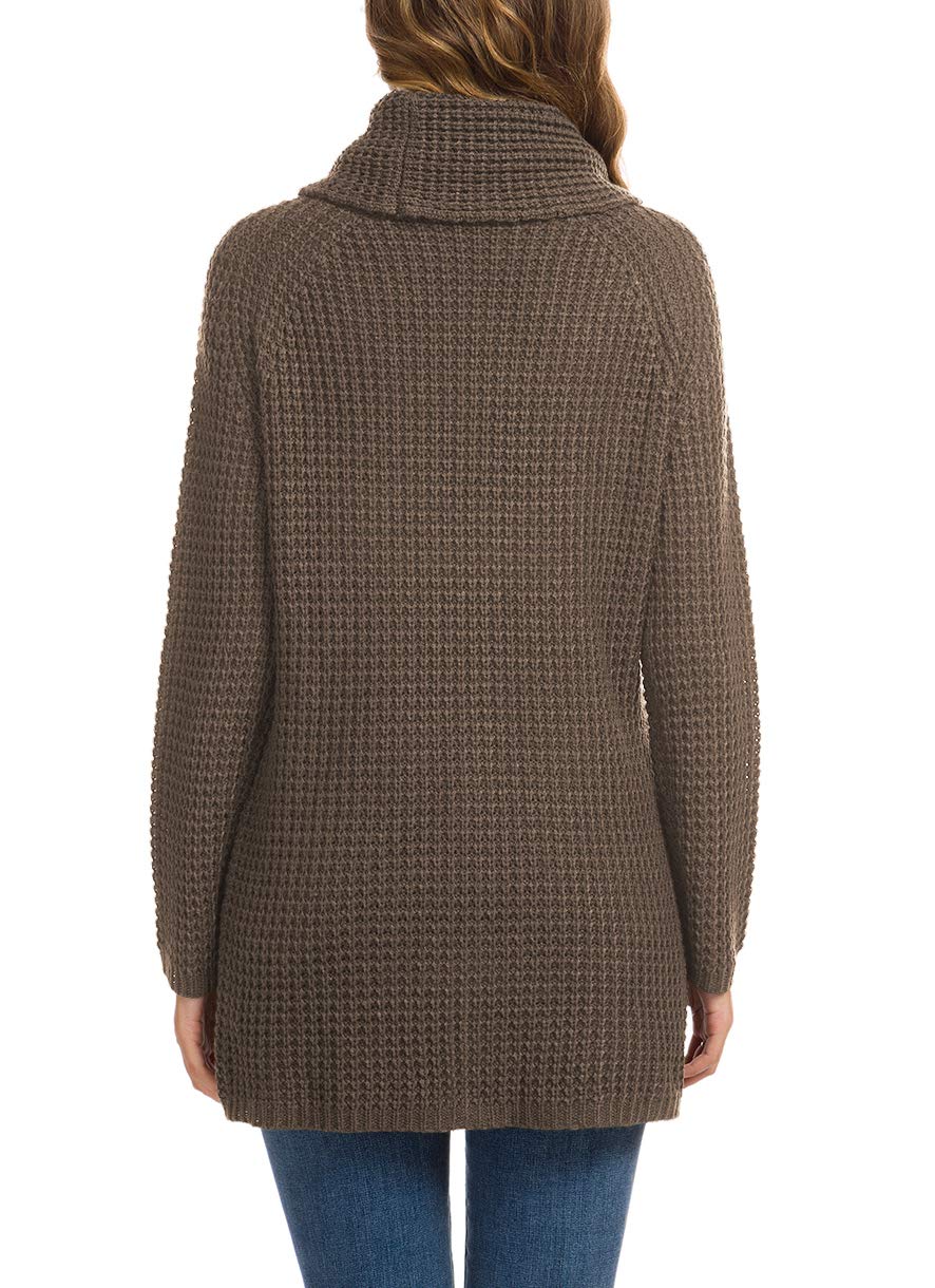 Foto 5 pulgar | Jersey Grecerelle De Cuello Alto Para Mujer, Grueso, Color Caqui Oscuro - Venta Internacional.