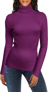 Foto 1 | Jersey V28 De Manga Larga De Punto Con Cuello Alto Elástico Para Mujer - Venta Internacional.