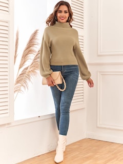 Foto 5 | Suéter Zaful de Cuello Alto para Mujer - Venta Internacional