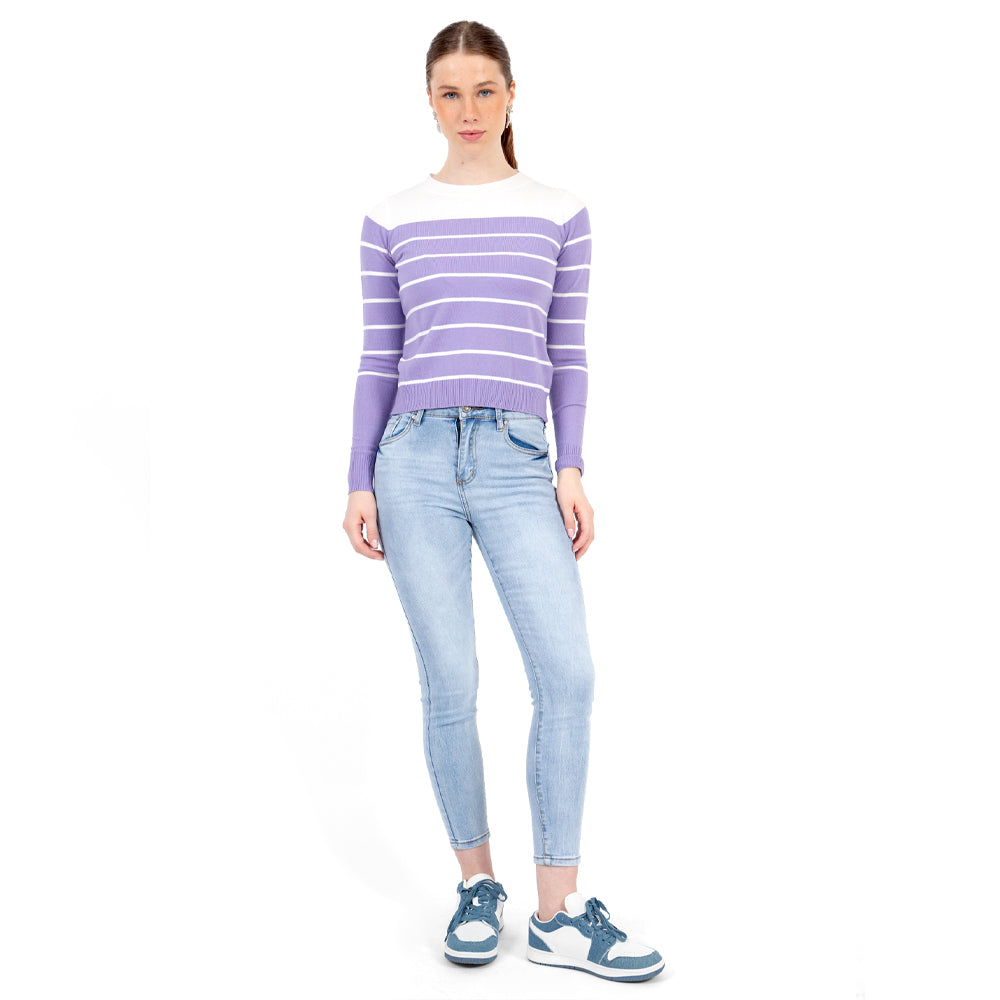 Foto 4 | Suéater Para Mujer Quarry De Punto Con Rayas