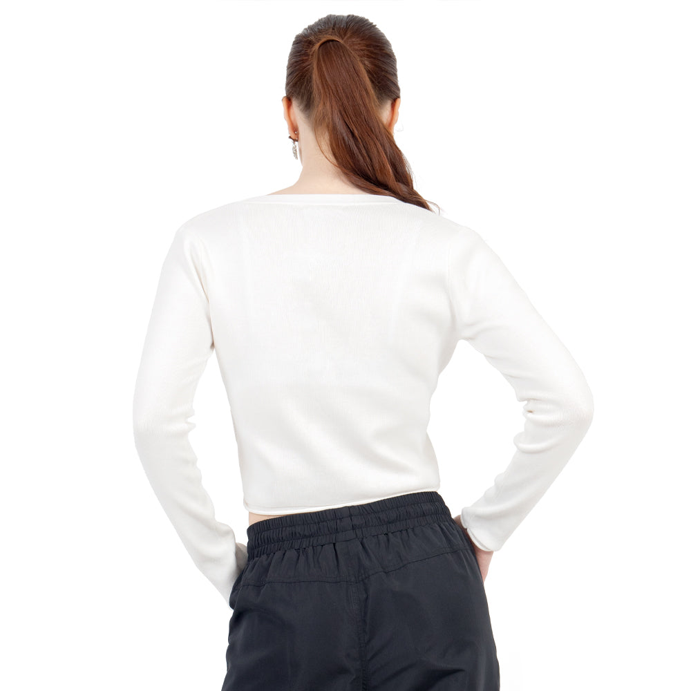 Foto 4 pulgar | Suéter Para Mujer Quarry Cropped Cuello Abierto Y Con Botones