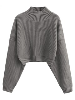 Foto 1 | Jersey Zaful de Cuello Alto Recortado con Manga de Farol para Mujer - Venta Internacional
