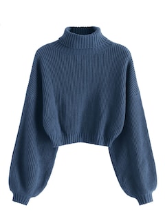 Foto 1 | Jersey Zaful de Cuello Alto Recortado para Mujer - Venta Internacional